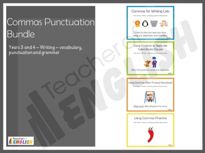 Commas Punctuation Bundle - Years 3 and 4 Teaching Resources